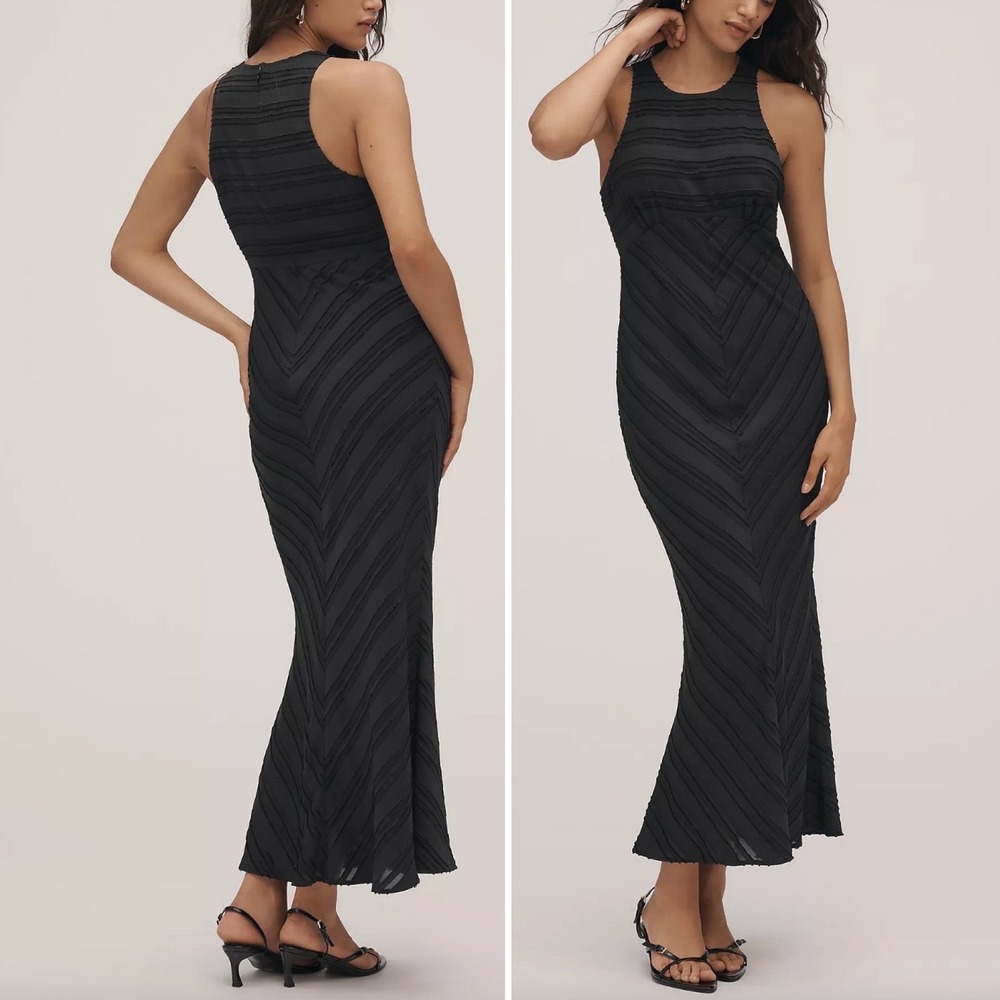 MAEVE x ANTHROPOLOGIE Sleeveless Textured‎ Slip Midi Dress